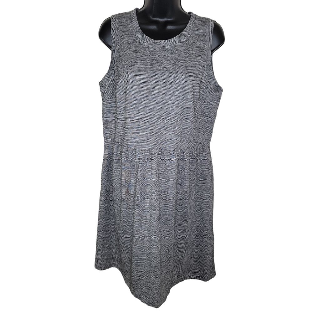 Ann Taylor LOFT gray mettalic sleeveless tank dress size Large